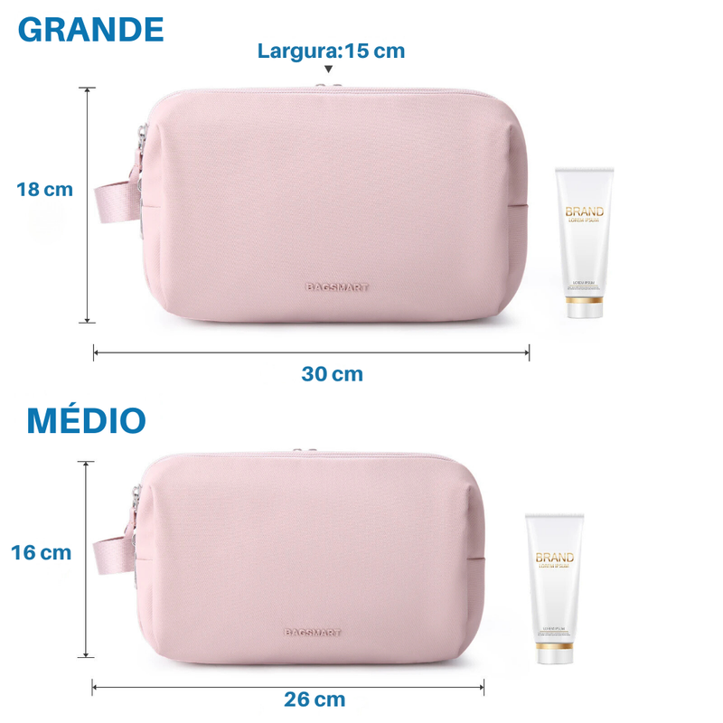 Bolsa de Cosméticos Feminina BAGSMART Impermeável - Leve e Organizada para Viagens