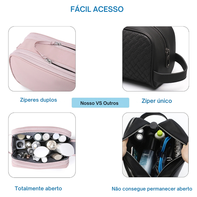 Bolsa de Cosméticos Feminina BAGSMART Impermeável - Leve e Organizada para Viagens