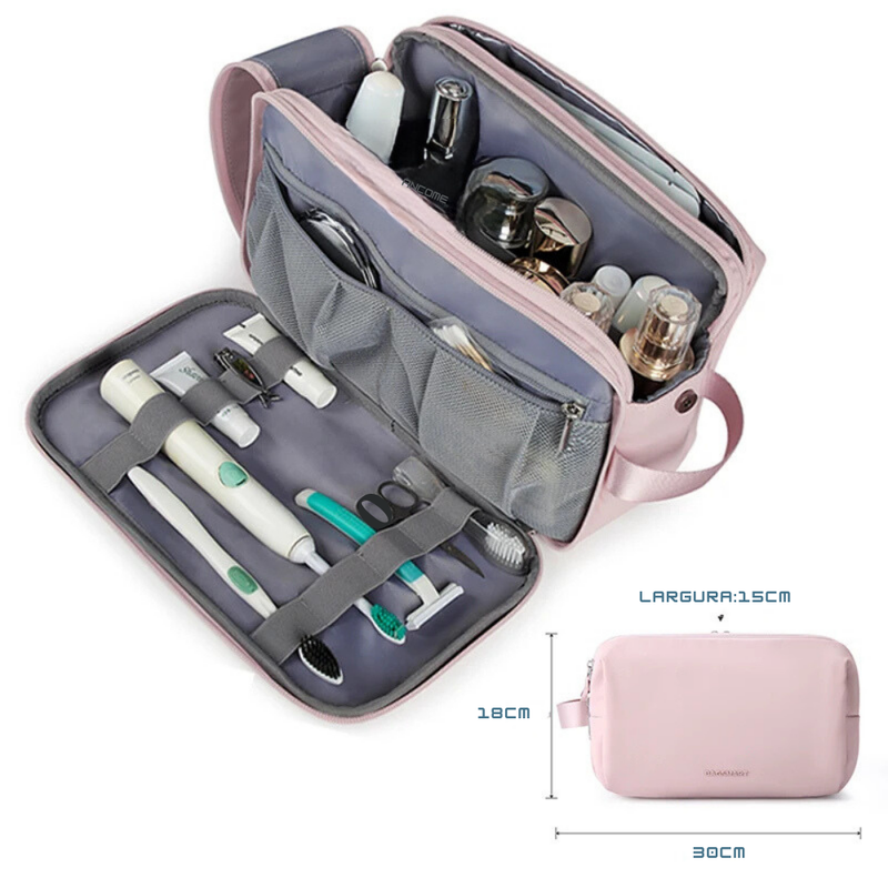 Bolsa de Cosméticos Feminina BAGSMART Impermeável - Leve e Organizada para Viagens